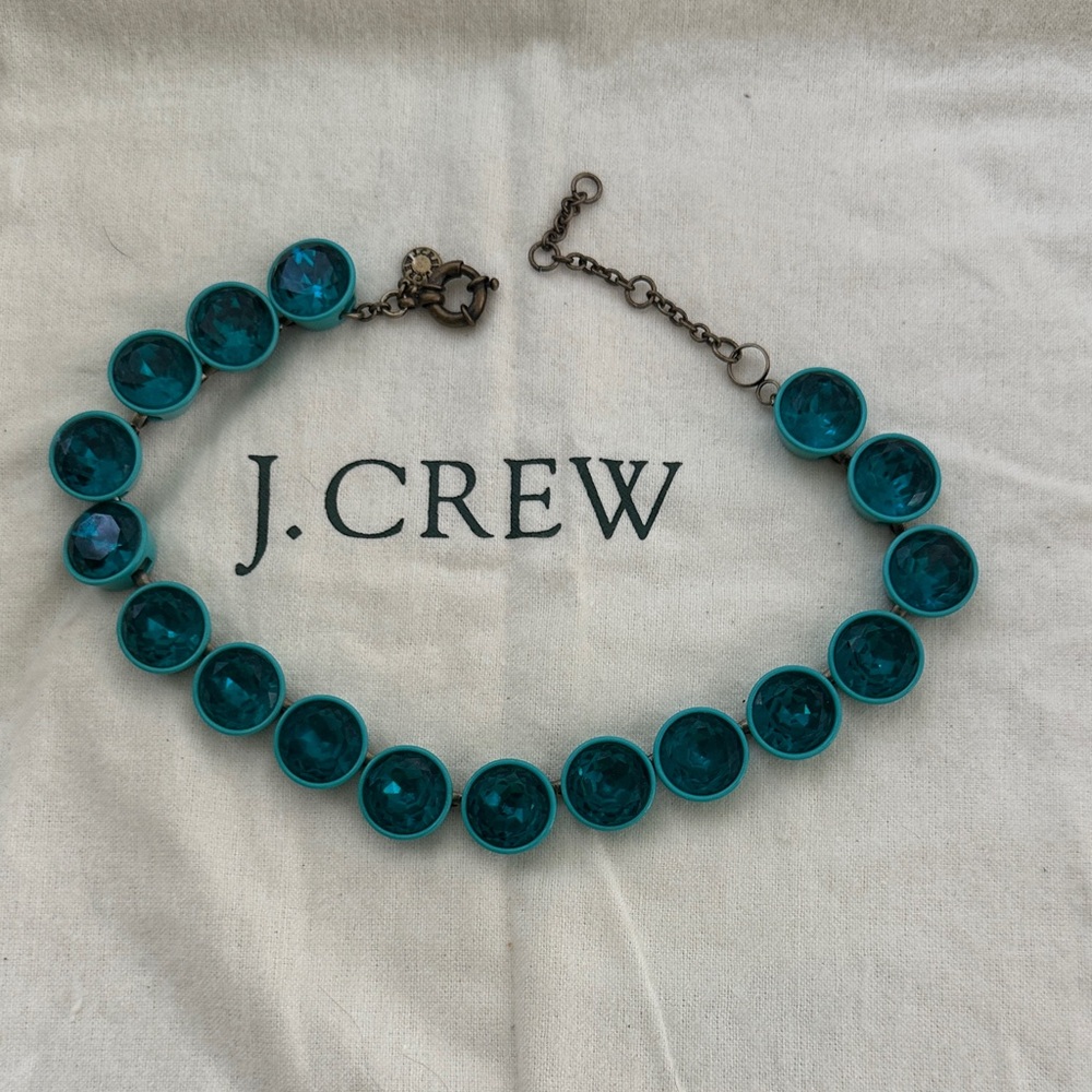 J. Crew Teal Brûlée Necklace
